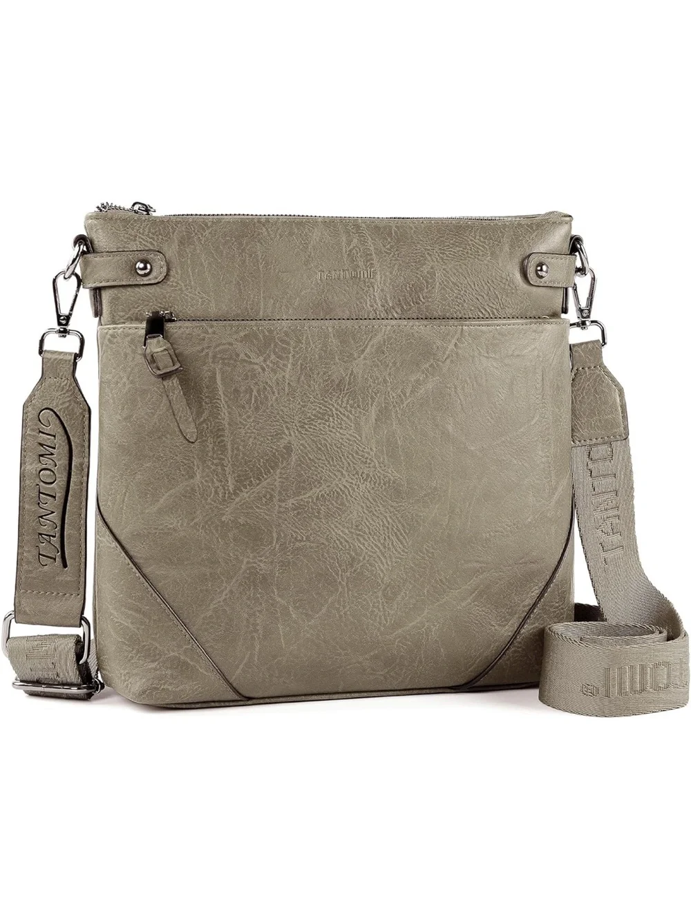 Gray Crossbody Bag with RFID